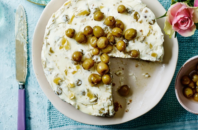 Gooseberry, elderflower and ginger cheesecake recipe