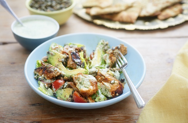 Tandoori chicken and whole grain salad recipe