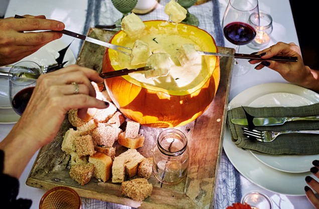 Roasted pumpkin fondue recipe