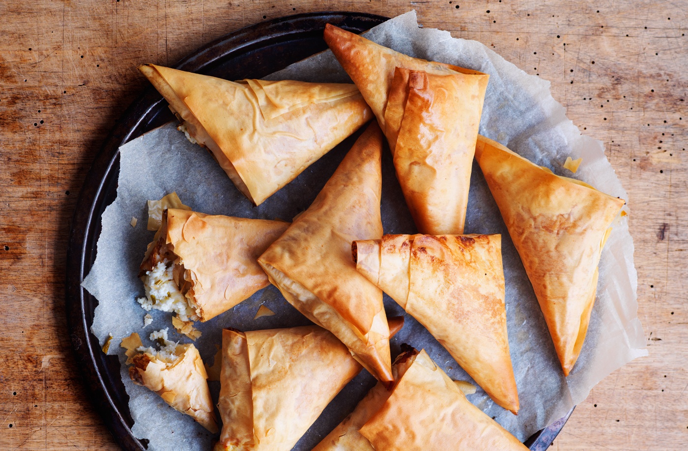 Cheese filo triangles recipe