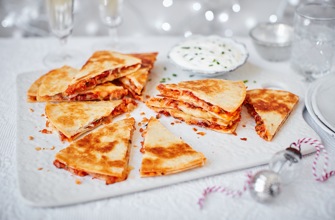 Mini chipotle bean and cheese quesadillas recipe