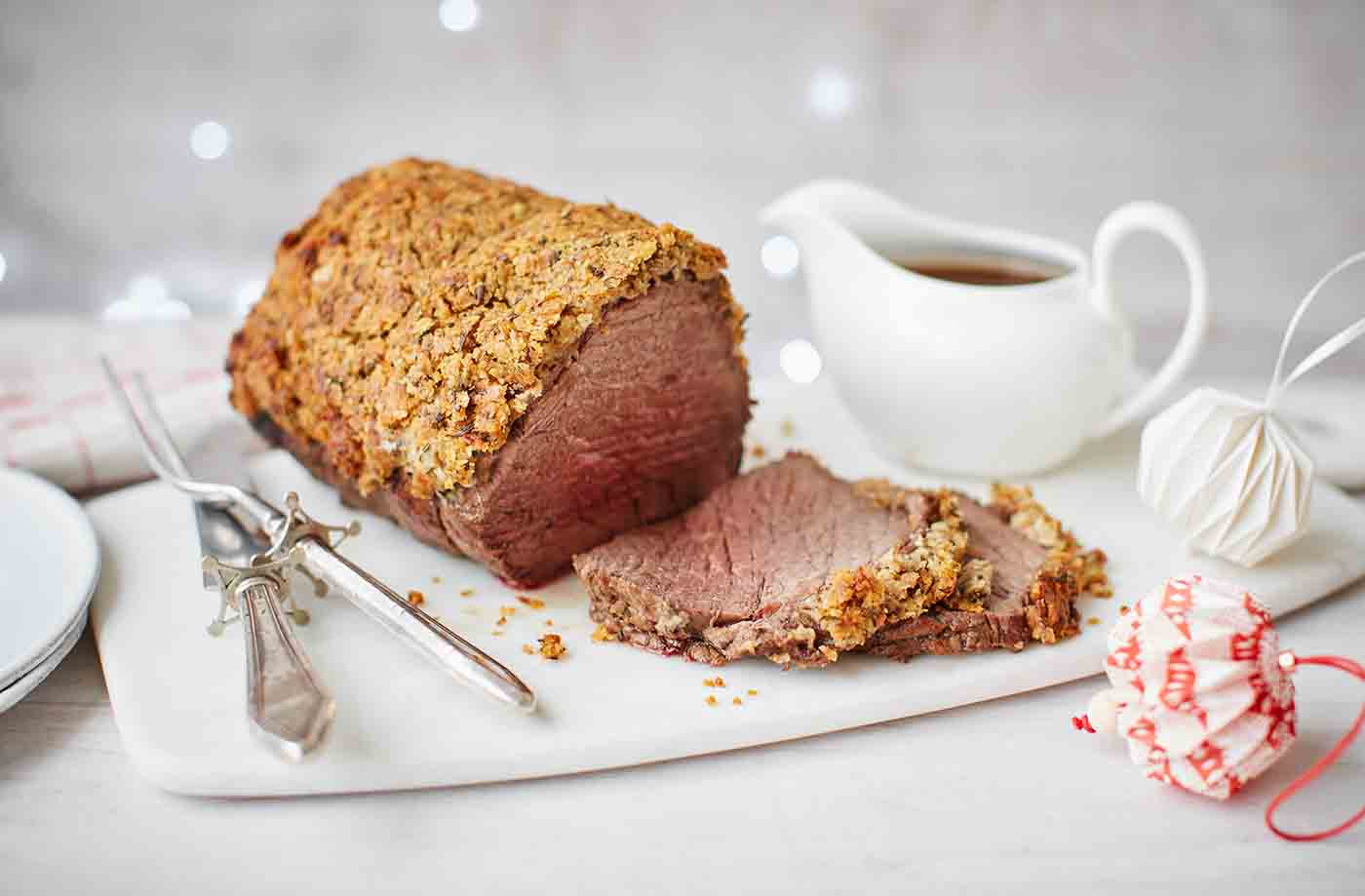 Roast beef topside with a rosemary crust recipe