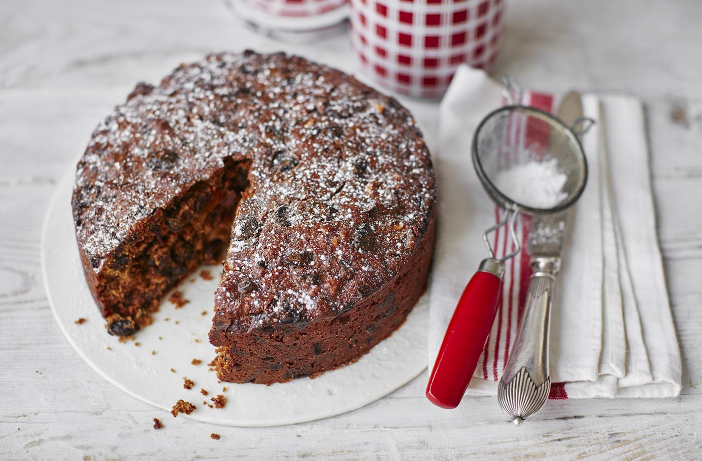 Quick cherry and almond Christmas cake recipe