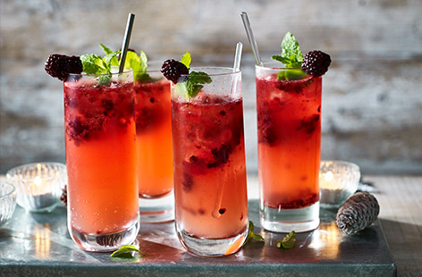 Frozen blackberries make this classic vodka cocktail extra refreshing. 
