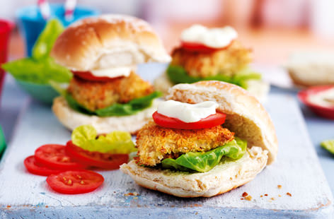 Keep little chefs entertained during the school holidays with these delicious, healthy cod burgers. Simply add a dollop of mayonnaise, some juicy sliced tomatoes and some crunchy lettuce leaves for a firm family favourite