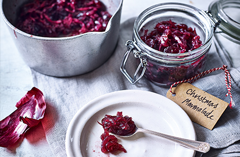 Sweet and sticky, this festive cranberry onion marmalade recipe makes a delicious chutney to serve alongside a cheeseboard or leftover ham. You could also cook up a batch for a tasty edible Christmas gift. 