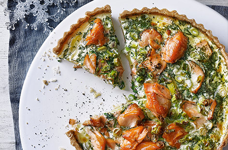 Great for a midweek meal or buffet fare for any occasion, this salmon tart can be made ahead and frozen, so when you need it, you'll have a wonderful meal on the table in next to no time.