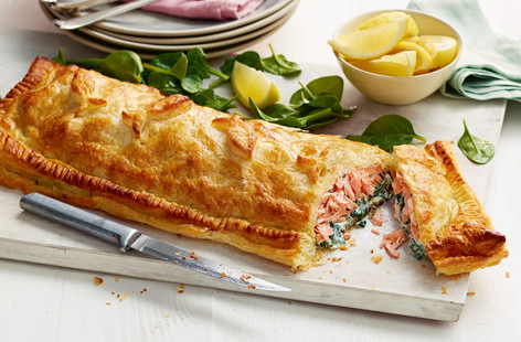 Frank, from our story, can sometimes be a bit clumsy in the kitchen. But when he accidentally broke his whole salmon in half, he had a moment of genius, inspired by a recipe he stumbled across for salmon Wellington