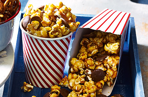 The best sofa night snack – curl up with a bowl brimming with cinder toffee and chocolate popcorn. This easy snack recipe adds extra delicious flavour to classic popcorn and takes just 20 minutes