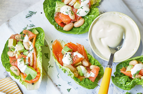 For a no-cook evening meal that's ready in 15 minutes, why not try constructing these gluten-free lettuce cups? 