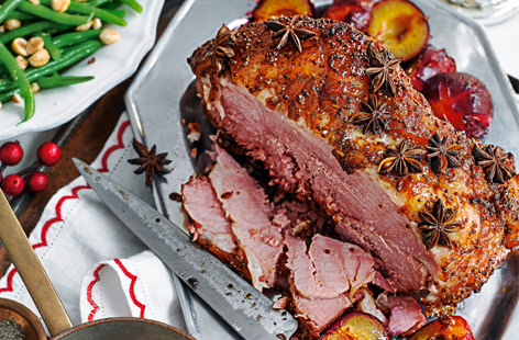 Fill your kitchen with the aromas of star anise and maple syrup, whilst cooking this beautifully glazed festive gammon - a delicious alternative Christmas main 