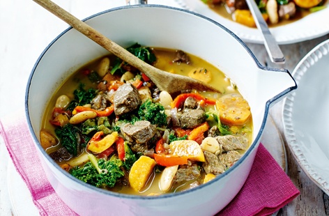 This wonderfully comforting stew has a light, summery twist thanks to tons of Caribbean flavour. Marinating rump steak in jerk paste makes it fantastically fiery – cooking in a creamy coconut milk and thyme sauce really helps tenderise the meat