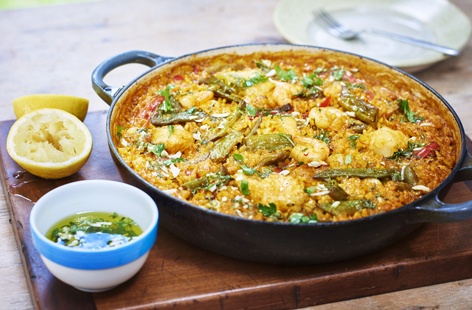 Bring the taste of the sea straight to your plate with this super easy, speedy paella recipe shared by chef and author Omar Allibhoy