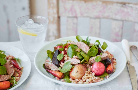 This wonderfully vibrant salad is packed with spring flavours, including succulent lamb, sweet and earthy root vegetables and fresh mint