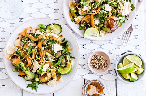 This Indian-inspired potato salad has all you need to spice up your midweek meals. Charlotte potatoes are roasted in fragrant spices until gorgeously golden and mixed together with strips of juicy carrot, cucumber and rocket
