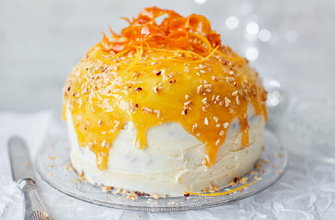 Try something different for your Christmas cake this year with this twist on a festive Italian bake, which is packed full of rich, fruity flavours. The sultanas and zesty citrus of the panettone is complemented by the velvety orange buttercream and caramel