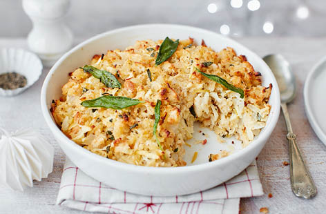 A twist on a classic Christmas side dish this festive stuffing combines juicy cox apples with warming nutmeg, aromatic sage and hearty sourdough. This easy recipe is sure to make your Christmas dinner extra special