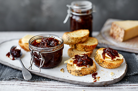 Sweet and sticky, this caramelised onion chutney is the perfect accompaniment to a special cheeseboard, or enjoy it with cold cuts on Boxing Day. It also makes a great edible gift for  friends and family.