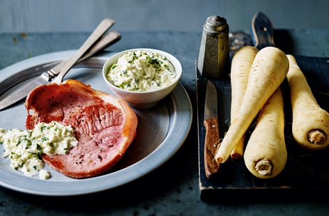 The earthy sweetness of parsnips makes them a delicious accompaniment to hearty, meaty dishes. In this recipe, tender, juicy gammon steaks are complemented beautifully by a fragrant, citric and luxuriously creamy parsnip and apple remoulade