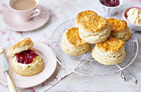 Everyone needs a tried and true scone recipe as part of their cooking repertoire, especially if you’re British. This classic version is light and airy, thanks to the addition of natural yogurt, with an egg wash glaze.