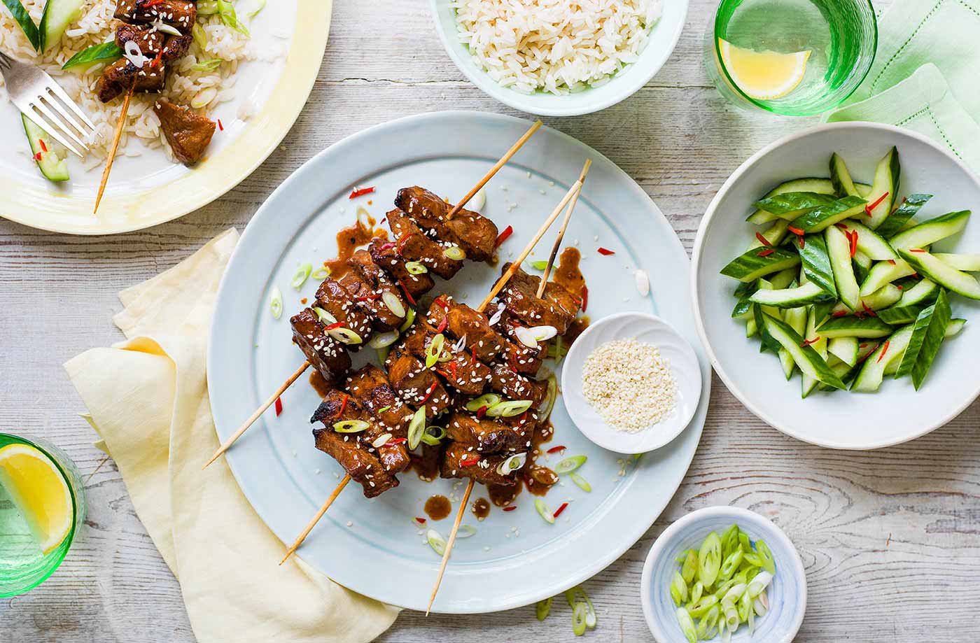 Sriracha beef kebabs recipe