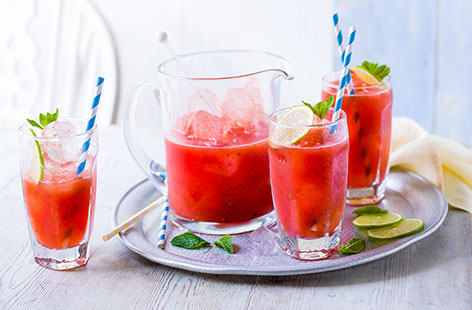 Nothing is more refreshing than the flavours of watermelon and lime on a hot summer’s day. Put your feet up and relax in the shade with this delicious, alcohol-free drink. 