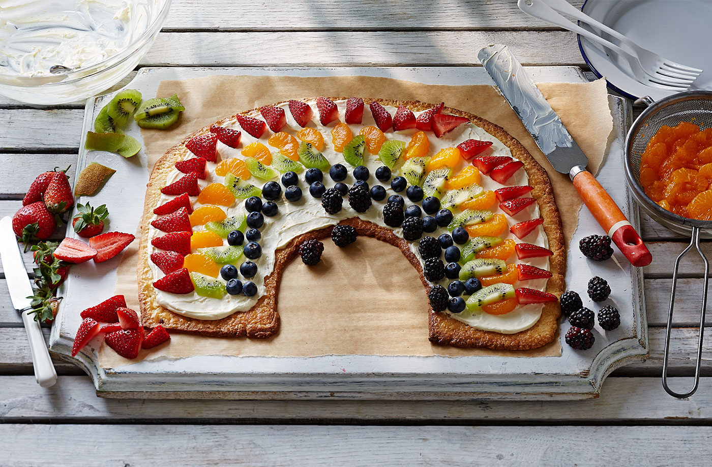 Rainbow fruit pizza recipe