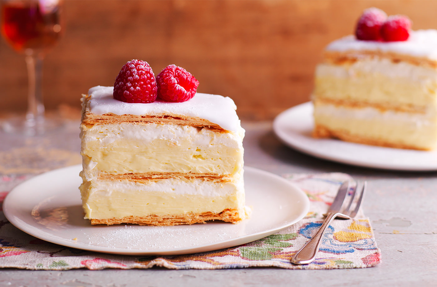 Raspberry Cremeschnitte recipe