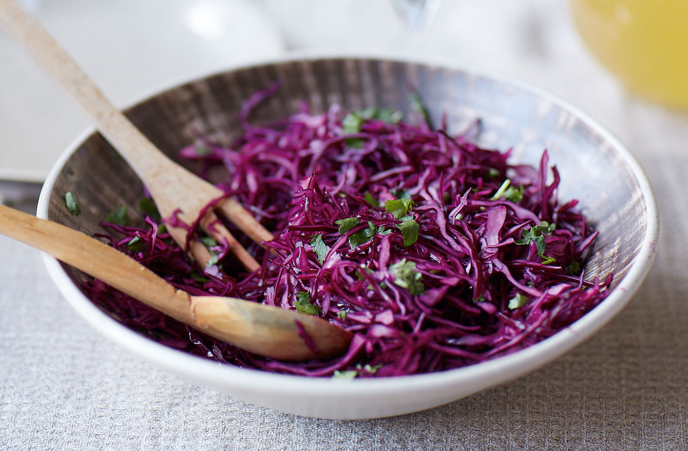 Red cabbage kimchi slaw recipe