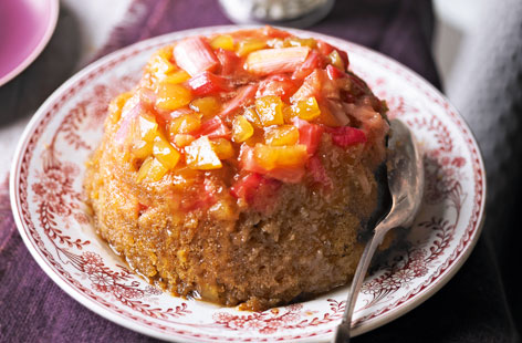 Try this tangy variation of a classic steamed pudding, packed with succulent rhubarb and fiery ginger.