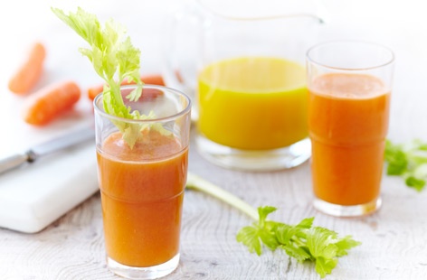 Fresh orange, carrot and celery juice recipe