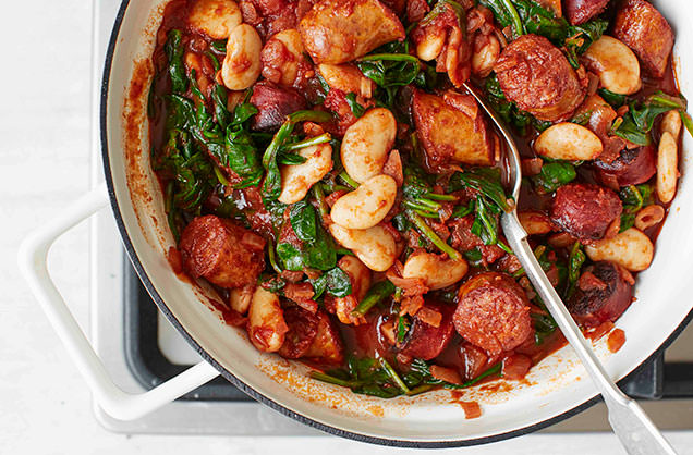 Season and add veg