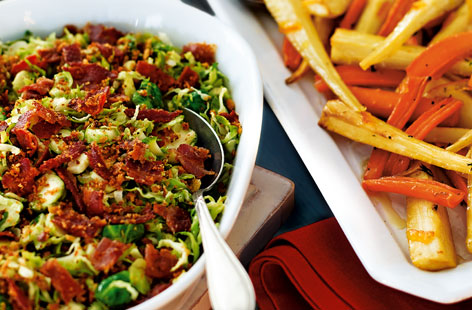 Bacon and lemon paired with sprouts make a stunning side for Christmas lunch