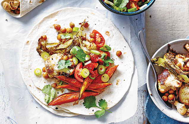 Wednesday: Spiced cauliflower and chickpea taco