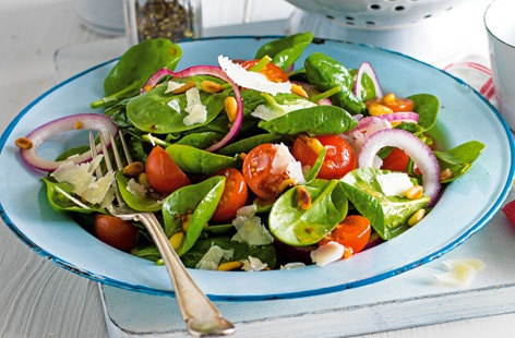 This spinach salad is great when you want something light yet satisfying.