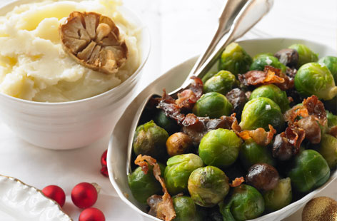Whatever your thoughts on Brussels sprouts (personally, we love them!), this indulgent festive recipe is sure to turn everyone into a fan. Here, the delightful crunch of the sprouts is enhanced by the umami flavours of the bacon and sweet chestnuts.