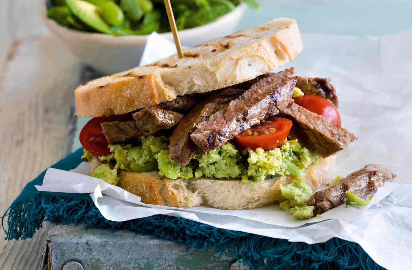 Sourdough steak sandwich with bean pesto recipe
