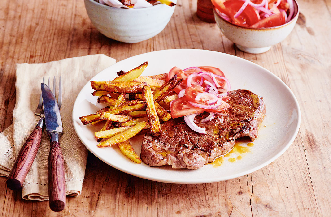 Steak and chips with salsa recipe