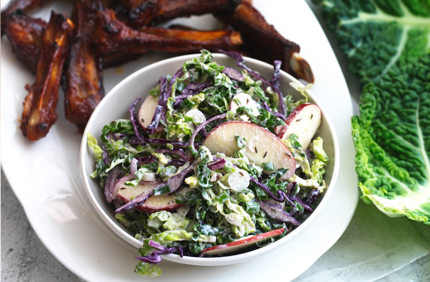 Sticky ribs and slaw recipe