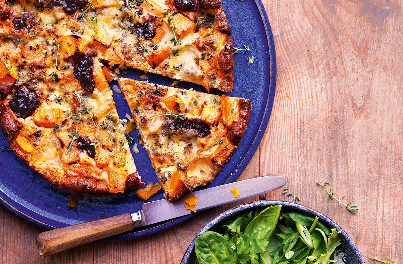 Crustless Stilton and squash quiche recipe