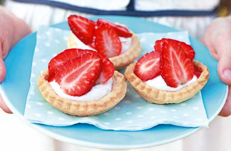 A fresh strawberry tart on a summer's afternoon is hard to top. These bite-sized treats, which contain just five ingredients, can be made in under an hour. Just don't be surprised if they're all eaten up in under an hour, too!