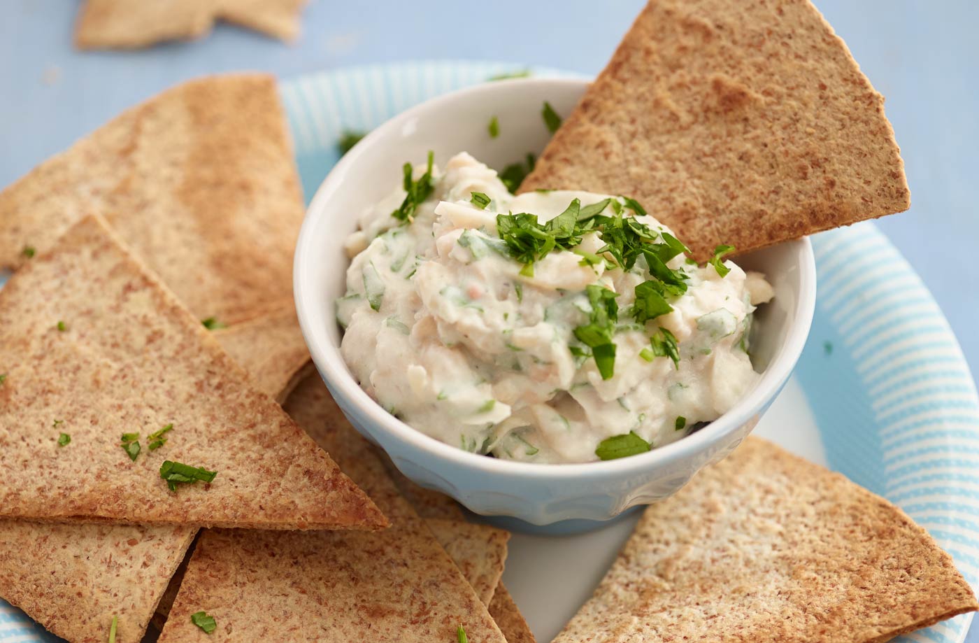Bumpy beany dip with homemade tortilla chips recipe
