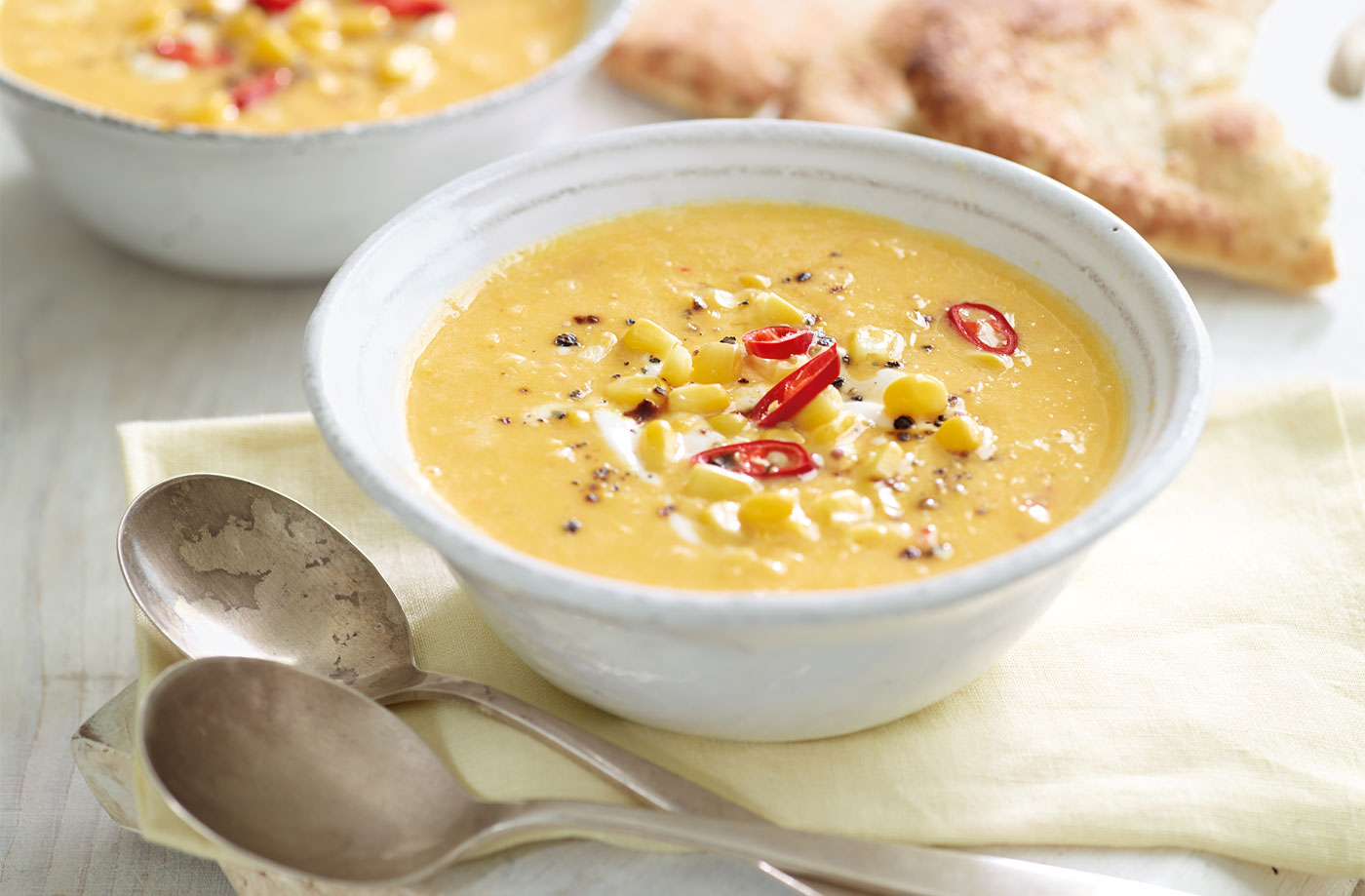 Chilled lemongrass and sweetcorn soup recipe