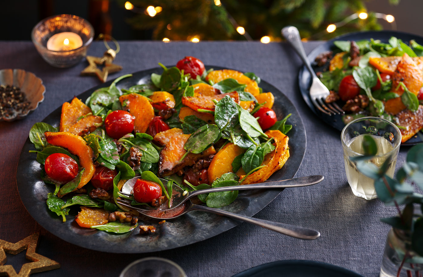 Roasted squash salad with pomegranate dressing  recipe
