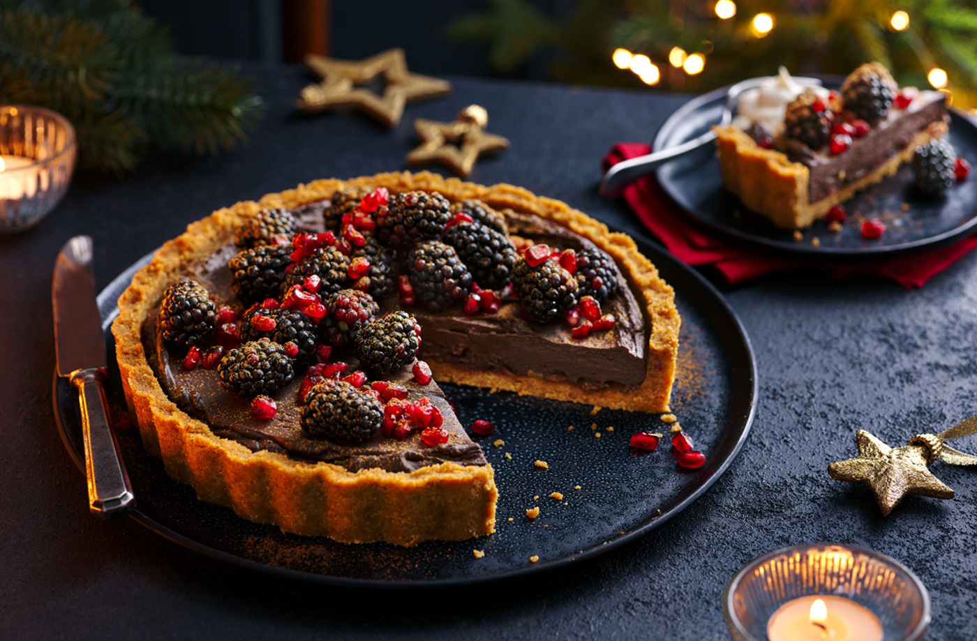 Spiced flourless chocolate fruit torte recipe