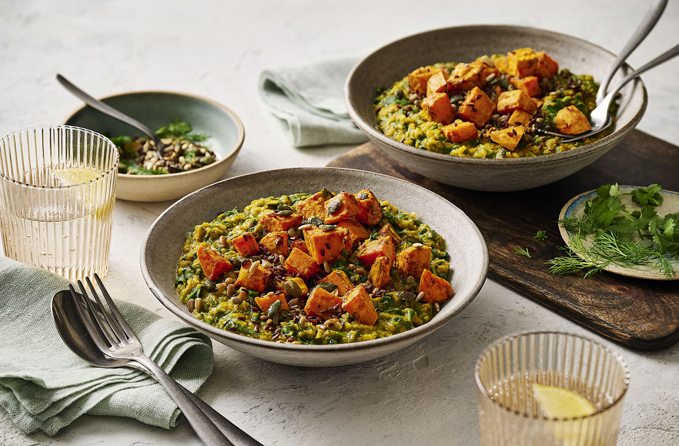 Anjula Devi's red lentils with sweet potatoes and seeds recipe