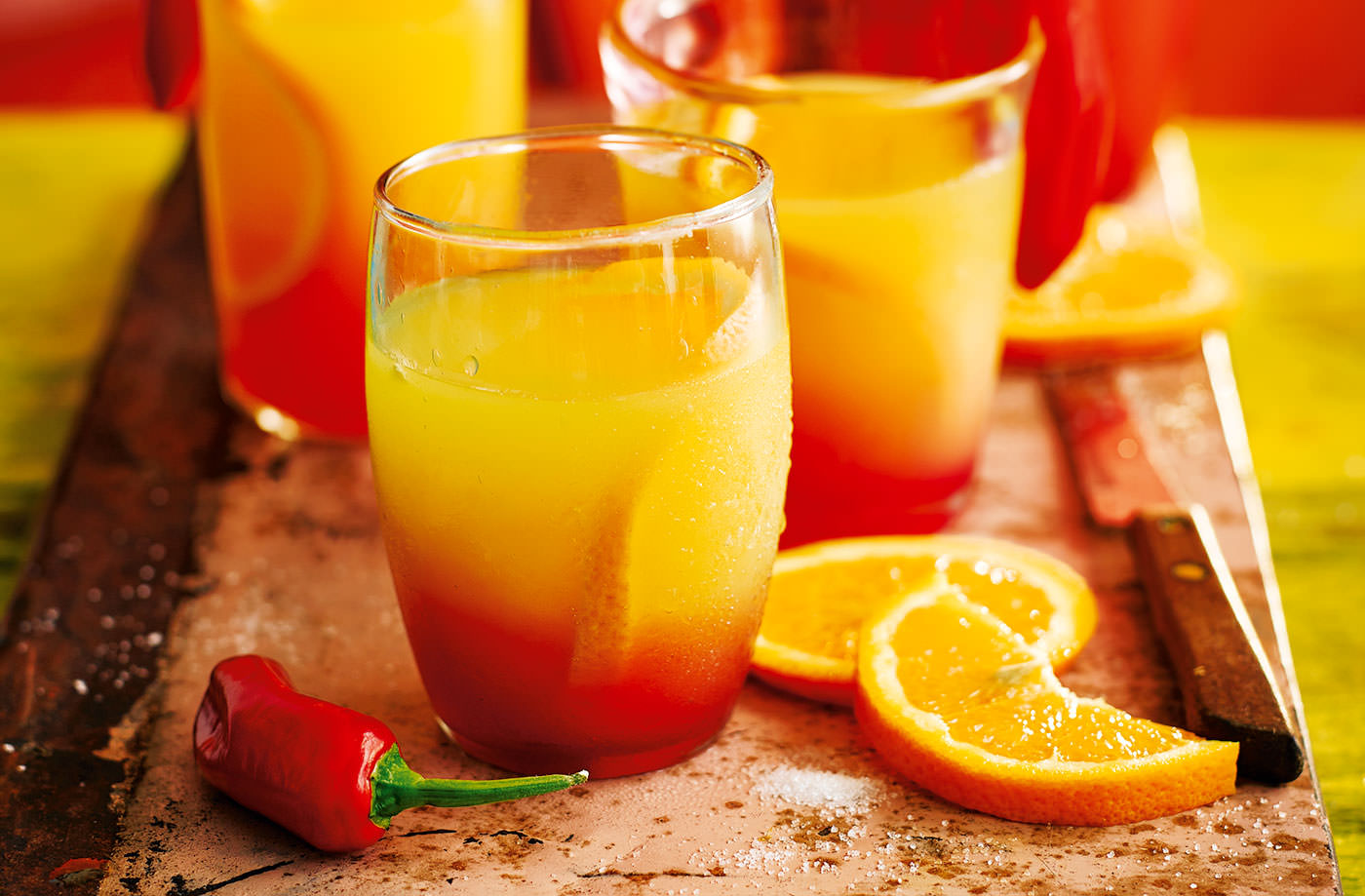 Chilli-infused tequila sunrise recipe