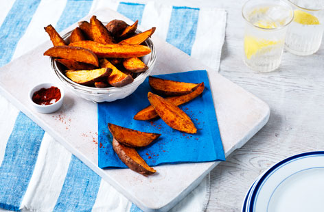 Spiced sweet potato with paprika and cayenne pepper