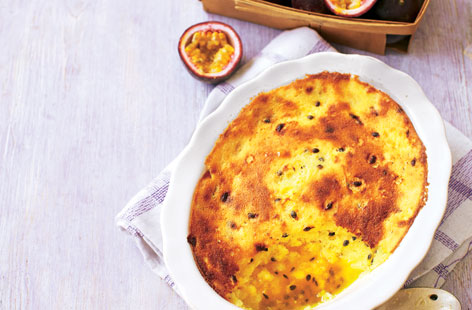 Enjoy this season’s freshest passion fruit with this easy-bake, self-saucing pudding; juicy and tempting.