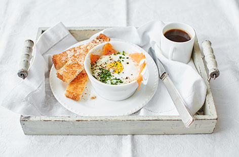 Use up leftover smoked salmon with this indulgent breakfast recipe